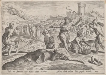 El capataz del faraón golpeando a los israelitas, c. 1585
