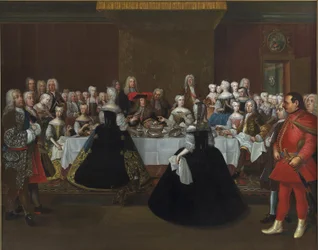 Un banquete en la corte del emperador alemán Carlos VI