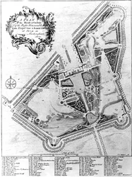 Plano de la Casa y Jardines en Stowe, Buckinghamshire