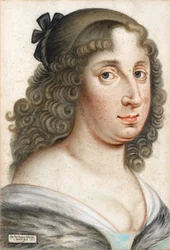 Portrait de la reine Christine de Suede (1626-1689) - Oeuvre de Johann Septimius Joerger von Tollet (1596-1672), pastel sur papier