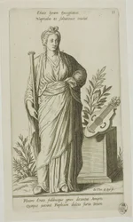 Erato, Musa de la Poesía Lírica, placa 11 de Parnassus Biceps