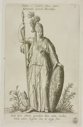 Palas Atenea, placa 6 del Parnaso Bíceps