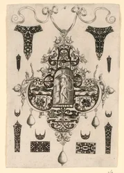 Placa 6, de una serie de ocho diseños colgantes con las virtudes cardinales