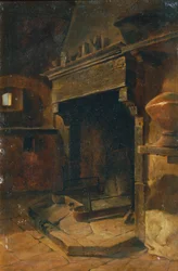 interior con chimenea