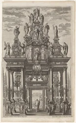 Frontispicio con Arco Triunfal con Cristo y los Apóstoles