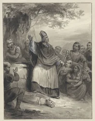 Willibrord proclama la fe en Walcheren, 695