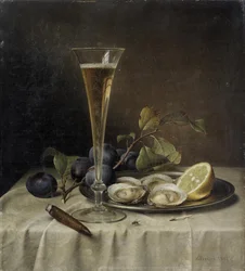 Naturaleza muerta con champán y ostras, 1857