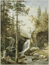 Paisaje con un arroyo de montaña
