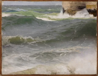 Estudio marino cerca de Étretat (con la costa rocosa a la derecha)