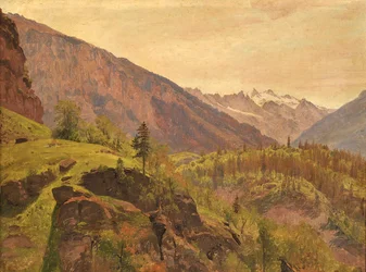 Paisaje montañoso suizo