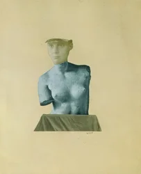 Typique amalgame vertical du Dada Baargeld - Desorden vertical típico como representación del Dada Baargeld - Johannes Theodor Baargeld (Zentrodada) (1892-1927). Técnica mixta a bordo
