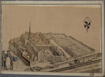Monasterio de Predikheren en Brujas (acuarela y lápiz sobre papel)