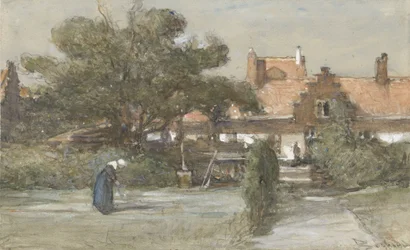 Patio del Heilige Geesthofje en el Palviljoensgracht de La Haya