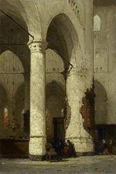 Interior de la iglesia de Hooglandse, Leiden