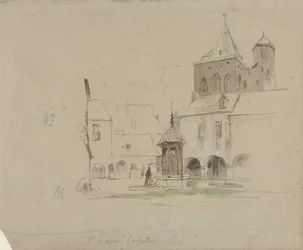Estudio de la plaza cerca de S. Maria im Kapitol en Colonia