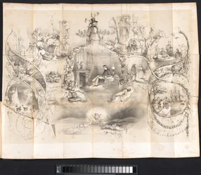 Caricatura en el almanaque estudiantil de Leiden, 1854
