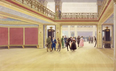 Interior de un castillo, c.1830 (acuarela sobre papel)