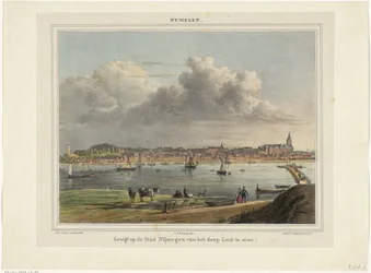 Vista de Nijmegen vista desde la Cuaresma Vista de la ciudad de Nijmegen desde el pueblo de Lent para ser visto (título sobre el objeto) Nymegen. (título en el objeto)