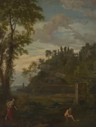 Paisaje arcádico con Salmacis y Hermafrodito