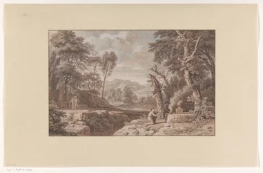 Paisaje arcádico con escena de sacrificio