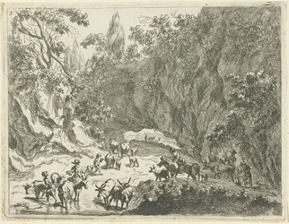 Paisaje de montaña con pastores y ganado. Paisajes con pastores y ganado (título de la serie)