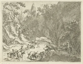 Paisaje de montaña con pastores y ganado. Paisajes con pastores y ganado (título de la serie)