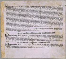 Carta de indulgencia (para la expedición contra los turcos y la defensa de Chipre), (Maguncia, Johannes Gutenberg, 1455)