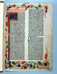 Página de una Biblia de Gutenberg, 1455
