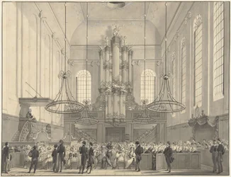Prof. Dr. van der Palm predicando en la iglesia luterana de La Haya para la familia real, 1828