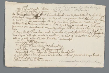 Carta del reverendo Hooyman a Jan Brandes