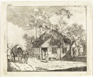 Dos casas en un camino
