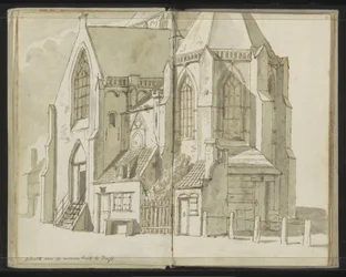 Vista lateral de la Nieuwe Kerk en Delft