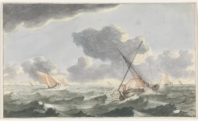 planchando la vela Barcos en el mar (serie A) (título de la serie)