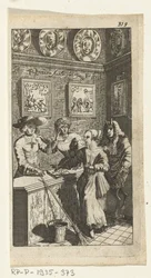 El diablo fingido Ilustración de libros para Simon de Vries, Seven Duyvelen gobernando y sirviendo a Hedendaeghsche Dienstmaegden, Amsterdam, 1682