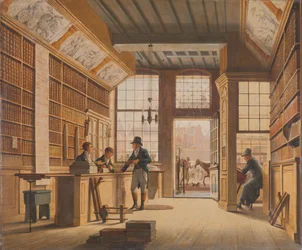 La tienda del librero Pieter Meijer Warnars en el Vijgendam de Ámsterdam
La librería de Pieter Meijer Warnars (1792-1869) en el Vijgendam, Ámsterdam