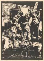 Cuatro trabajadores del dique
