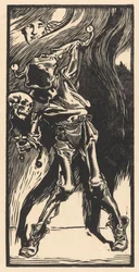 La muerte como arlequín, jugando al bilboquet