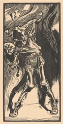La muerte como arlequín, jugando al bilboquet