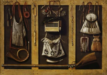 Naturaleza muerta con equipo de caza, c. 1660