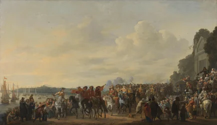 Llegada del príncipe Guillermo II a la finca Welna en el Amstel durante el ataque a Ámsterdam, 31 de julio de 1650
