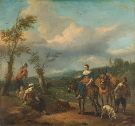 Paisaje italiano con figuras