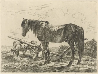Caballo con un arado