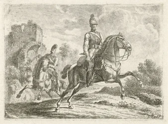 Dos soldados a caballo