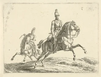 Dos soldados a caballo