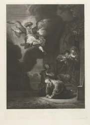El ángel deja a Tobias y su familia.