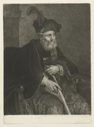 Retrato de un anciano desconocido en una silla