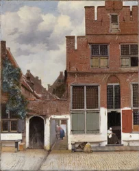 Vista de casas en Delft, conocida como "La calle pequeña"[1].
Título(s) alternativo(s):  
Vista de casas en Delft.[2]

 La calle pequeña.[2]