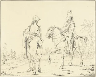 Dos jinetes franceses a caballo