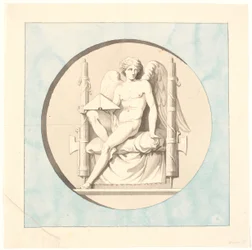 El genio de la justicia. Dibujo para el relieve de mármol en el Monumento a la Libertad