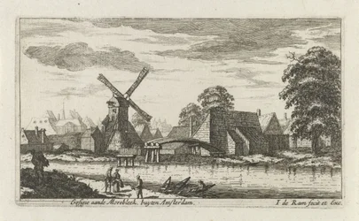 Vista del Morebleek en las afueras de Ámsterdam Gesigie aan de Morebleek en las afueras de Amsterdam (título sobre el objeto)